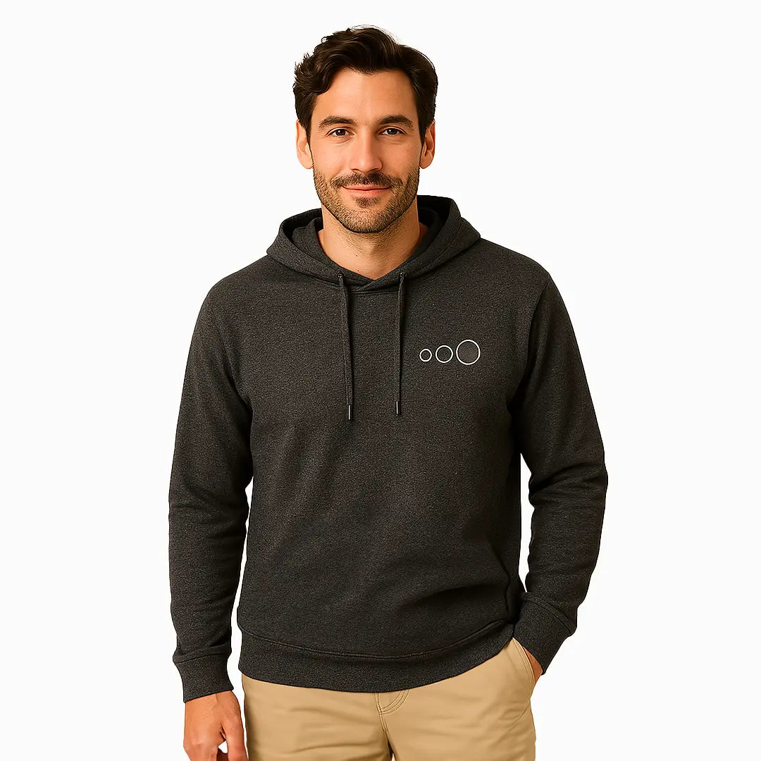 Knitted Jersey Pullover Hoodie (Charcoal)