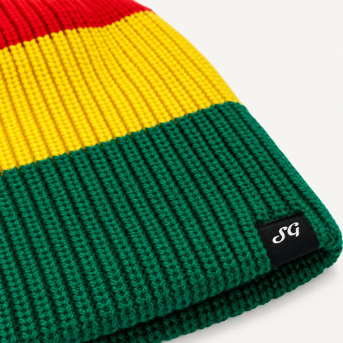 Lifestyle Beanie Knit Hat (Green, Yellow, & Red)