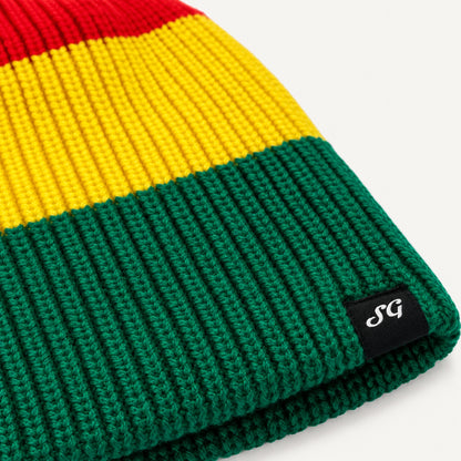 Lifestyle Beanie Knit Hat (Green, Yellow, & Red)